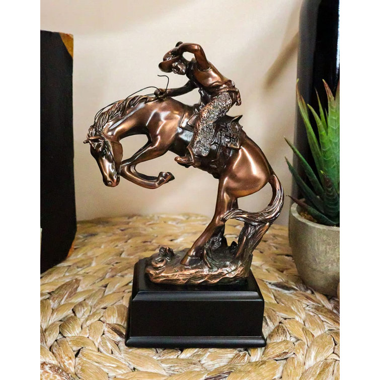 Javianna Western Rodeo Wild Cowboy with Rearing Horse Figurine